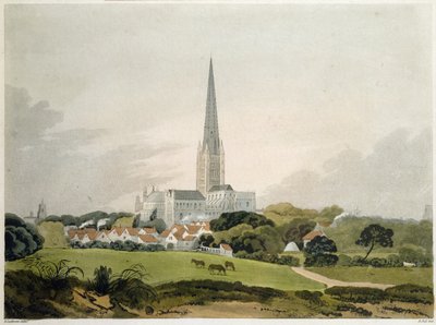 Cathédrale de Norwich, 1802, gravée par Edward Bell - Robert Ladbrooke